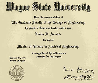 master science diploma aristov thesis computer