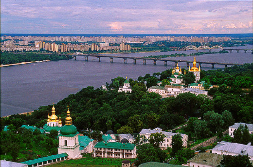 Dnipro, Bridges, Near and Far Caves Bell Tower