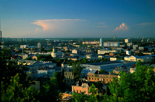 View of Podil from Uzdyhalnytsya Hill