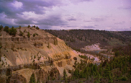 A view of Yellowstone river valley at Tower Falls