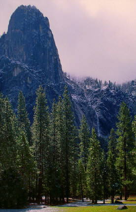 Sentinel Rock after late-May snowstorm